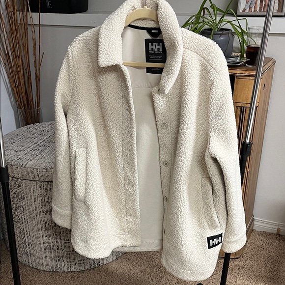 Helly Hansen Jackets & Blazers - Helly Hansen Off-White Sherpa Fleece Snap Jacket